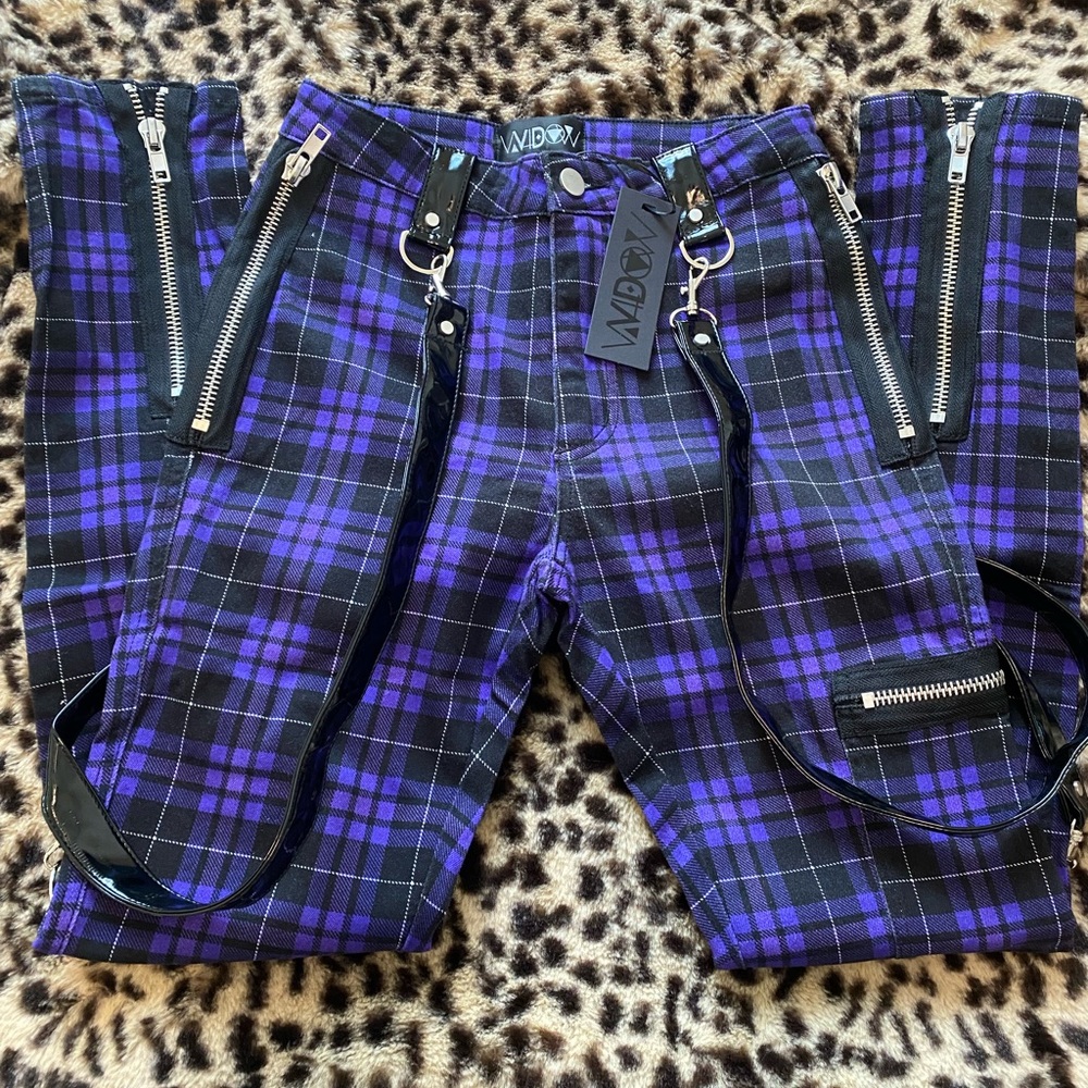 *SOLD* Widow Plaid Bondage Pants